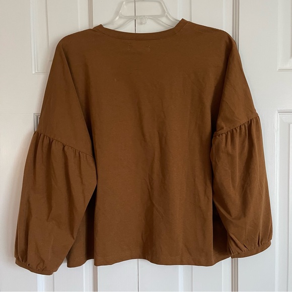 Madewell Crepe Drop-Shoulder Bubble-Sleeve Tee, Size M NWT MB156 - Picture 5 of 9